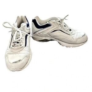 Reebok DMX Walk Men’s White & Blue Lace-Up Tennis Shoes Size 8 GUC